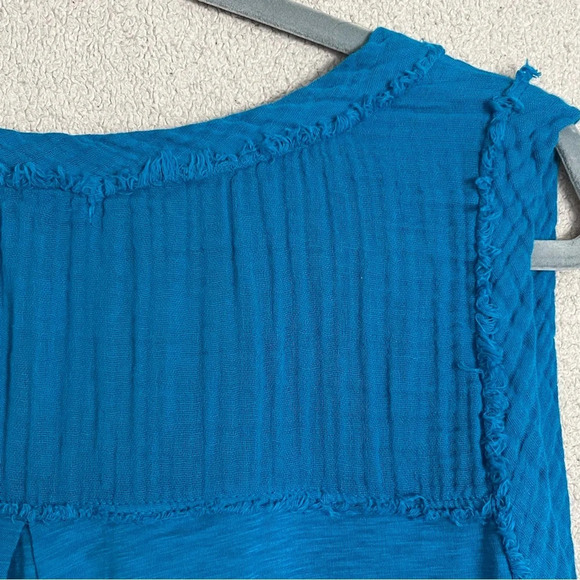 Michael Stars V-Neck Tank Talk-Island Blue-Women’s 2X-Cotton Slub-Casual-Classic - Picture 7 of 13